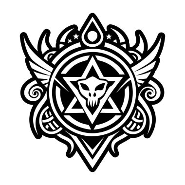 Dolu stil korkunç dövme simgesi