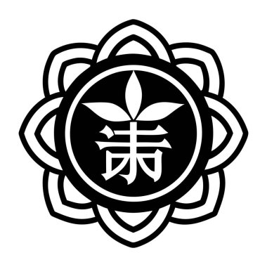 A glyph style icon of japanese character symbol clipart