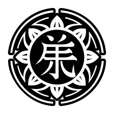 Japon mutluluk sembolü simgesi kabartma biçiminde