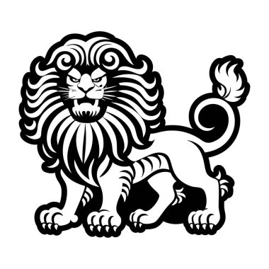 Japon aslan simgesi katı biçimde