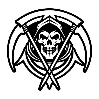 Ölüm simgesi tam stil ile scythe