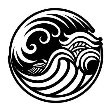 Okyanus dalgası sembolünün bir simgesi.