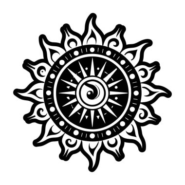 Kabartma biçiminde güneş dövmesi simgesi