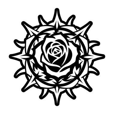 Dikenli gül sembolünün doldurulmuş bir simgesi
