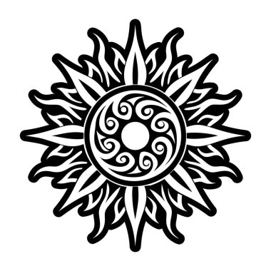 Kabartma biçiminde güneş dövmesi simgesi