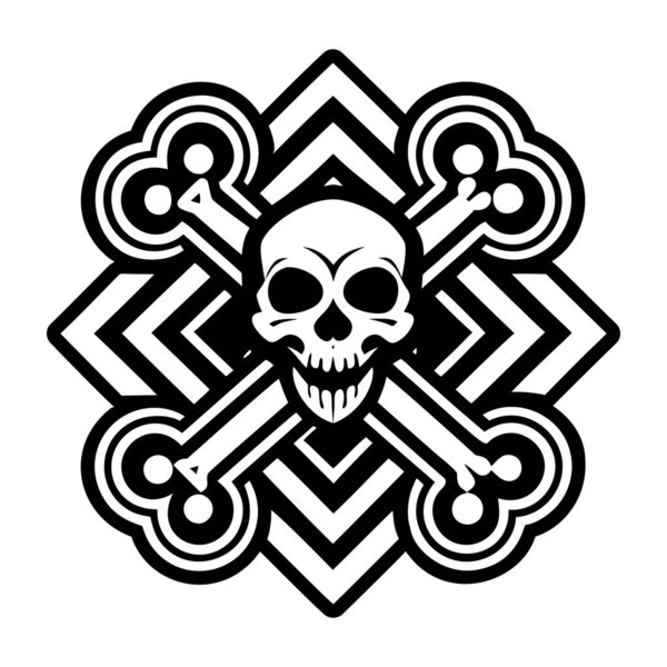 Заполненная икона стиля татуировки крестообразных костей