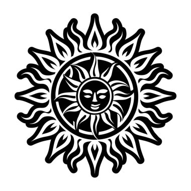 Siyah güneş sembolünün katı bir simgesi