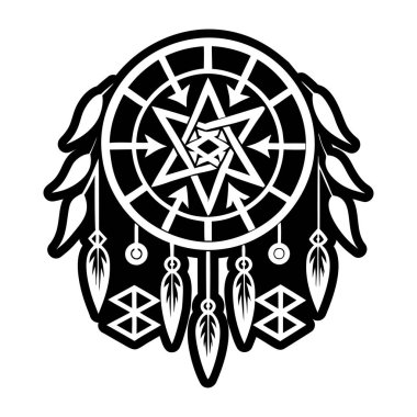 Kabartma biçiminde rüya yakalayıcı simgesi