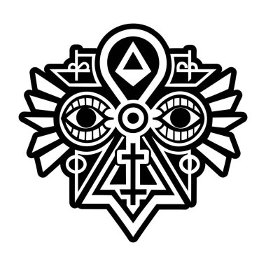 Hiyeroglif pagan sembolünün katı bir simgesi