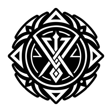 Raido rün simgesi katı biçimde