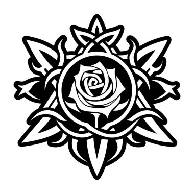 Gül dövmesi sembolünün katı bir simgesi