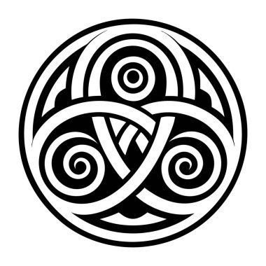 Kabartma biçiminde Triskelion simgesi