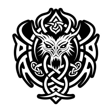 Viking ejderhası sembolünün doldurulmuş bir simgesi