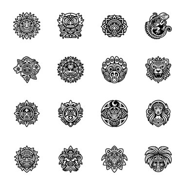 Çeşitli dövme simgelerinin vektör kümesi