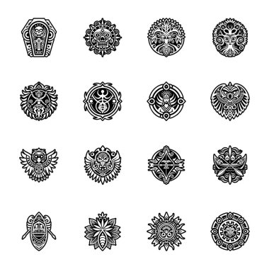 Tasarımınız için mandala ögeleri içeren vektör seti