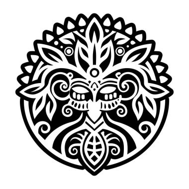 vektör soyut dekoratif doğa süslemeli yuvarlak arkaplan.