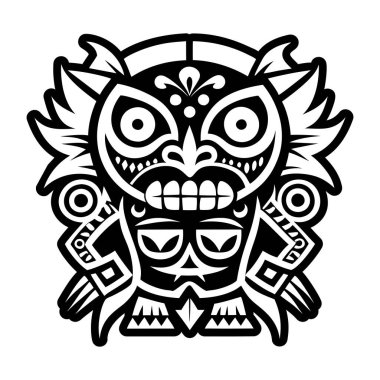 Taino god tattoo icon in glyph style clipart