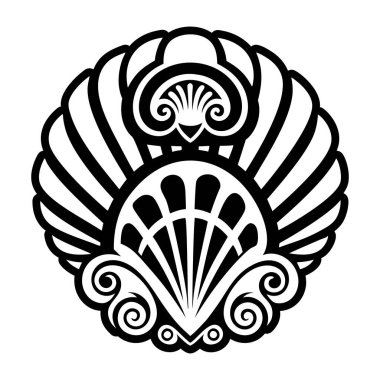 Kabuk oyma dövme simgesi tam stil