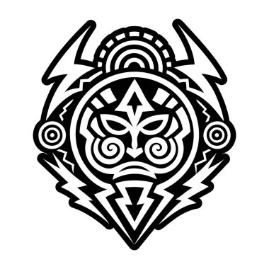 Taino fırtına ruhu dövmesi, katı stil simgesi