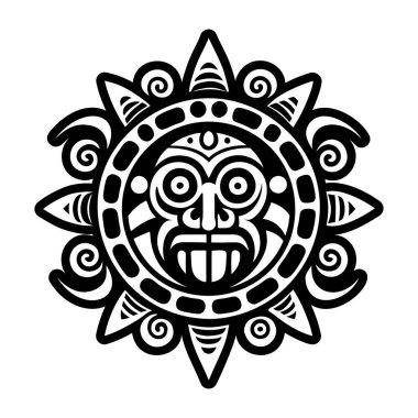 Güneş tanrısı motif simgesi glifli