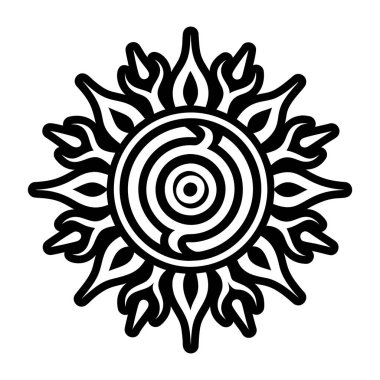 Sarmal güneş dövmesinin katı bir simgesi