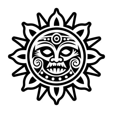 Bir taino güneş tanrısının dövme simgesi