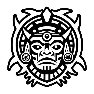 Eski savaşçı maskesi, kabartma tarzı simge