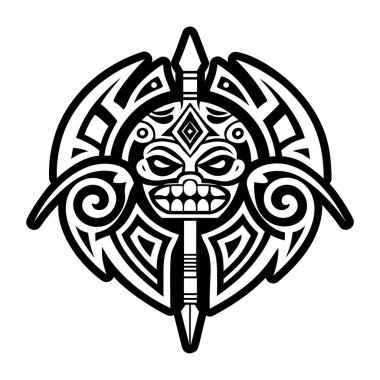 A glyph style icon of taino tribal weapon clipart