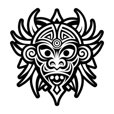 taino yüz maskesinin katı biçim simgesi