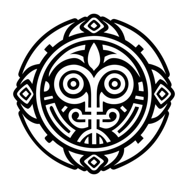 Taino growth symbol, glyph style icon