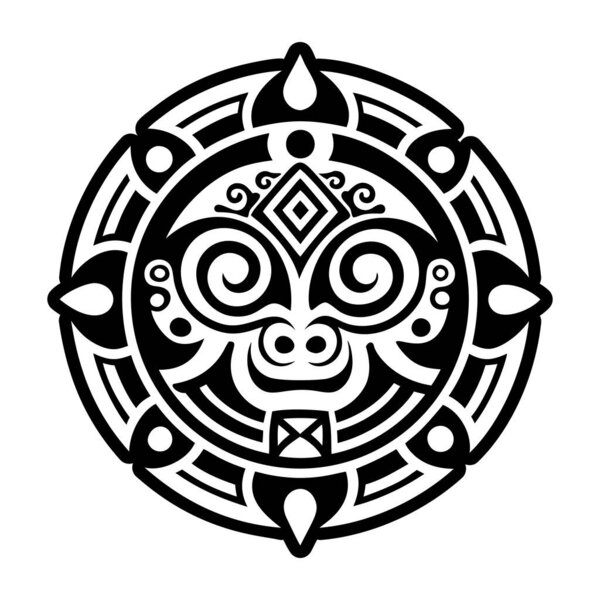 Taino deity symbol, glyph style icon