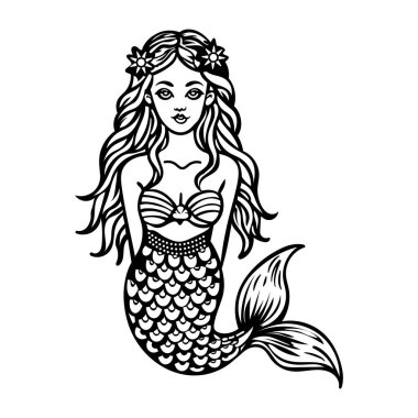 Güzel bir denizkızının kusurlu bir simgesi.