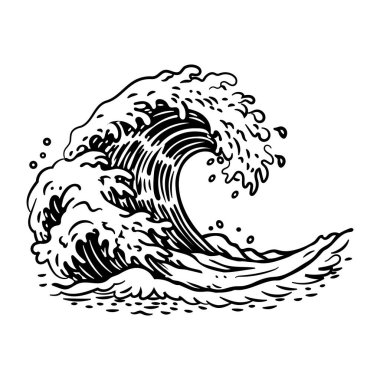 Büyük okyanus dalgalarının kabataslak bir simgesi.