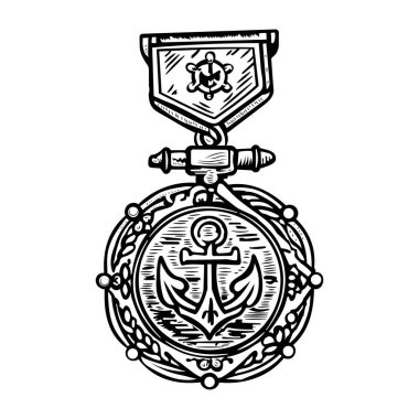 Denizci madalyasının klasik bir simgesi.