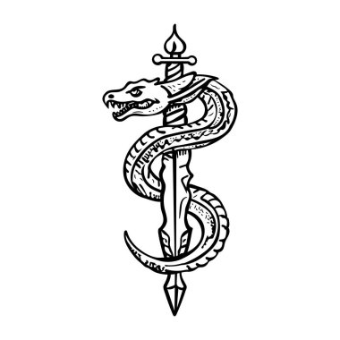 Kılıçlı bir yılanın klasik bir simgesi.