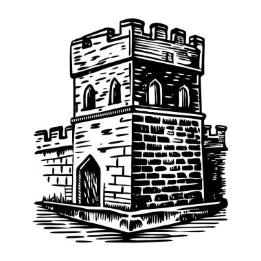 Klasik tiyatro binasını tasvir eden eskiz simgesi