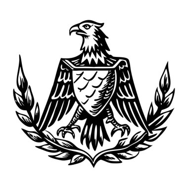 Falcon arması vintage vektör çizimi