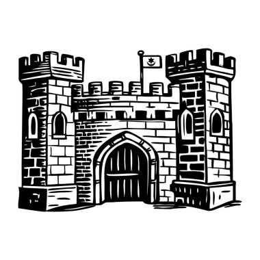 Kale oluşturma illüstrasyonları klasik tarzda