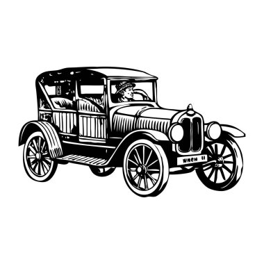 Antika bir arabanın tasviri.