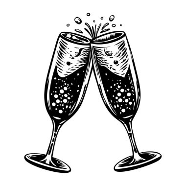 Şampanya kadehinin tasviri.