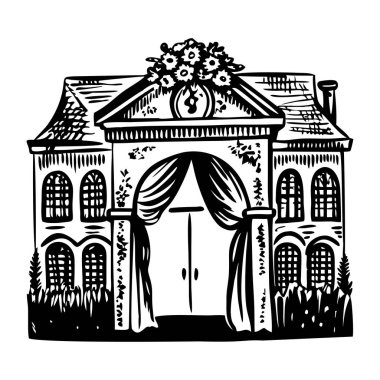 Güzel bir düğün yerinin klasik tasviri