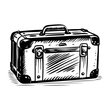 Eski bir valizin kabataslak bir çizimi.