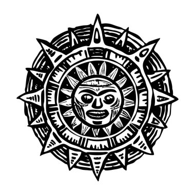 Güneşin siyah ve beyaz vektör çizimi. Boyama sayfası. çocuklar için.