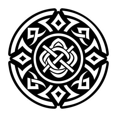 Vektör Kelt düğümü. Kelt düğümü, süs, daire, yuvarlak düğüm.