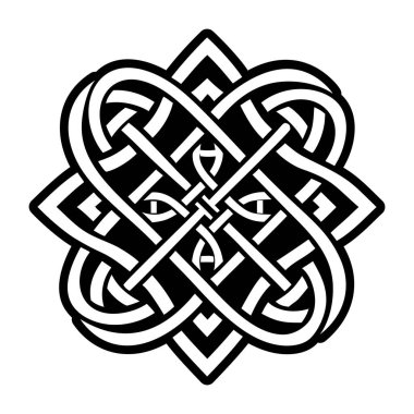 A filled style icon of celtic weaving symbol clipart