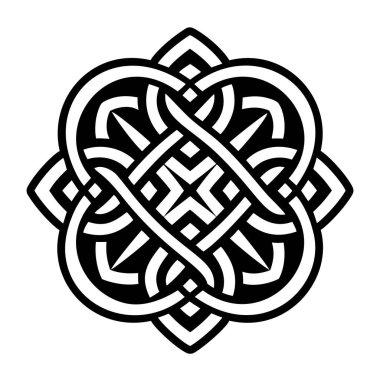 Kabartma biçiminde iç içe geçmiş düğüm simgesi