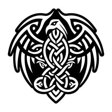 Kabartma biçiminde kuzgun simgesi simgesi