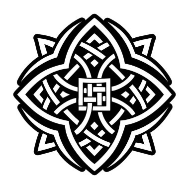 Kelt rün sembolünün doldurulmuş bir biçim simgesi