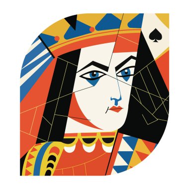 Düz stil ile Kraliçe portresi