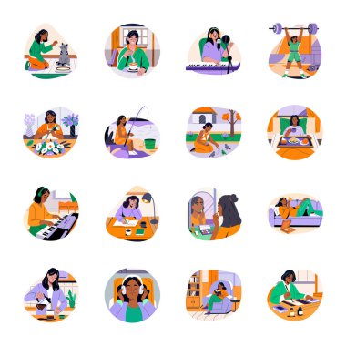 Ofisteki insanların vektör simgeleri